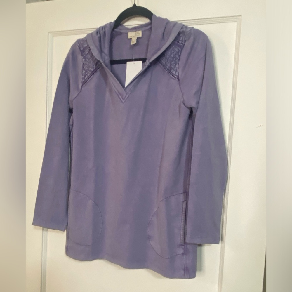 Lilac Lace-Trimmed Hoodie for Women New
